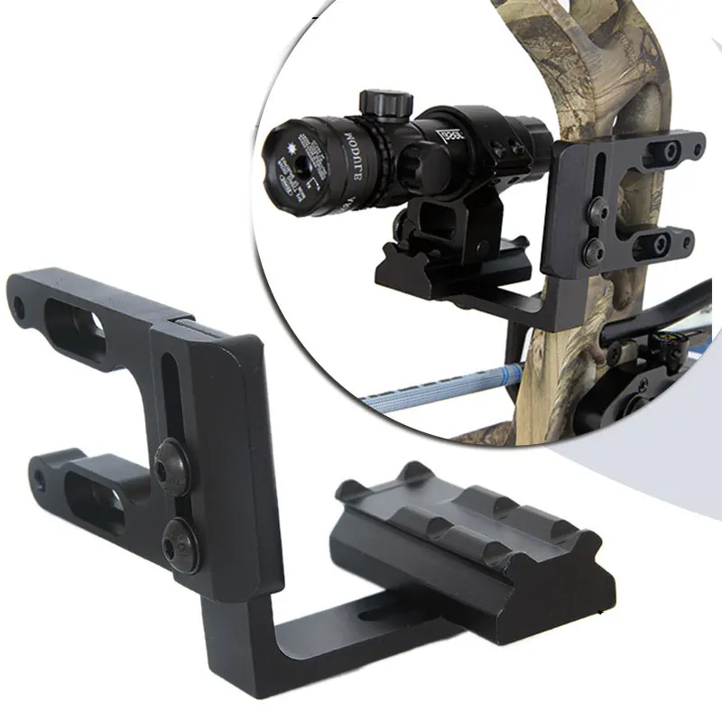 

Archery CNC Bow Sight Scope Picatinny Bracket Mount for Hunting Red Dot Laser Sight Reflex Sight Fits Compund Bow Recurve Bow, Black