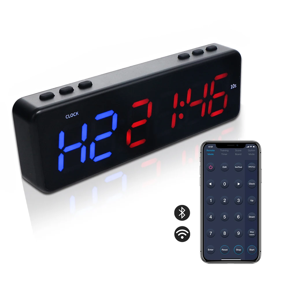 

Led Gym Timer Controlled from Mobile App, White+green, red+blue
