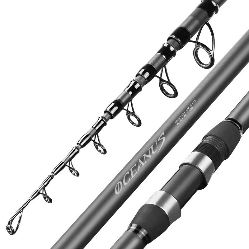 

2021 New Design Carbon Surf fishing Rod 2.4m/2.7m/3.0m/3.3m/3.6m/3.9m/4.2m/4.5m/5.4m Super Strong Fishing Rod, Black