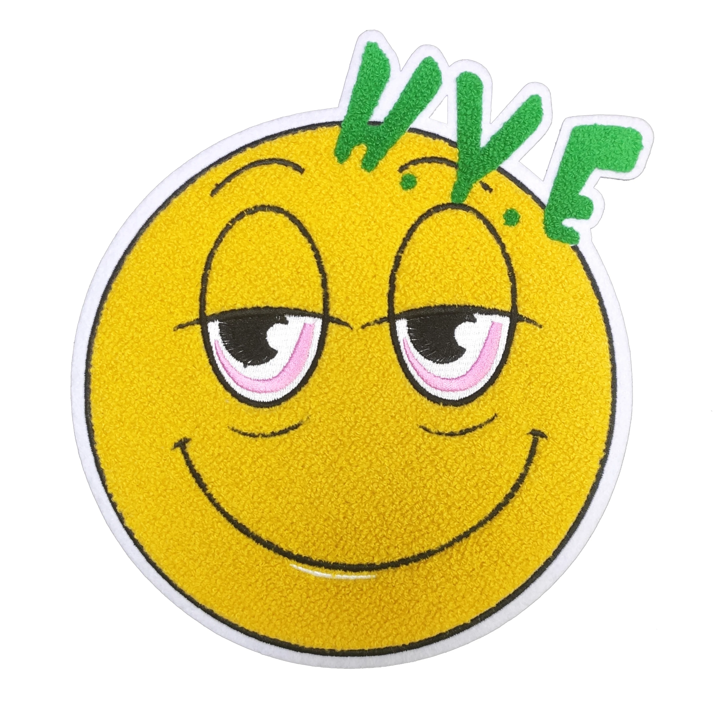 

Chenille patch custom Smiley iron on big kid towel chenille embroidery letter patches for clothing chenille patch, Custom color