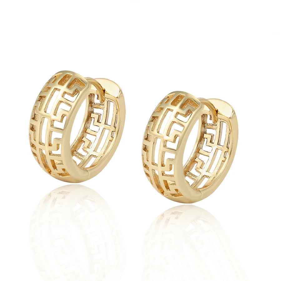 

99352 Xuping 2019 fashion earring jewelry 14K gold plating environmental copper hollow hoop earring for women