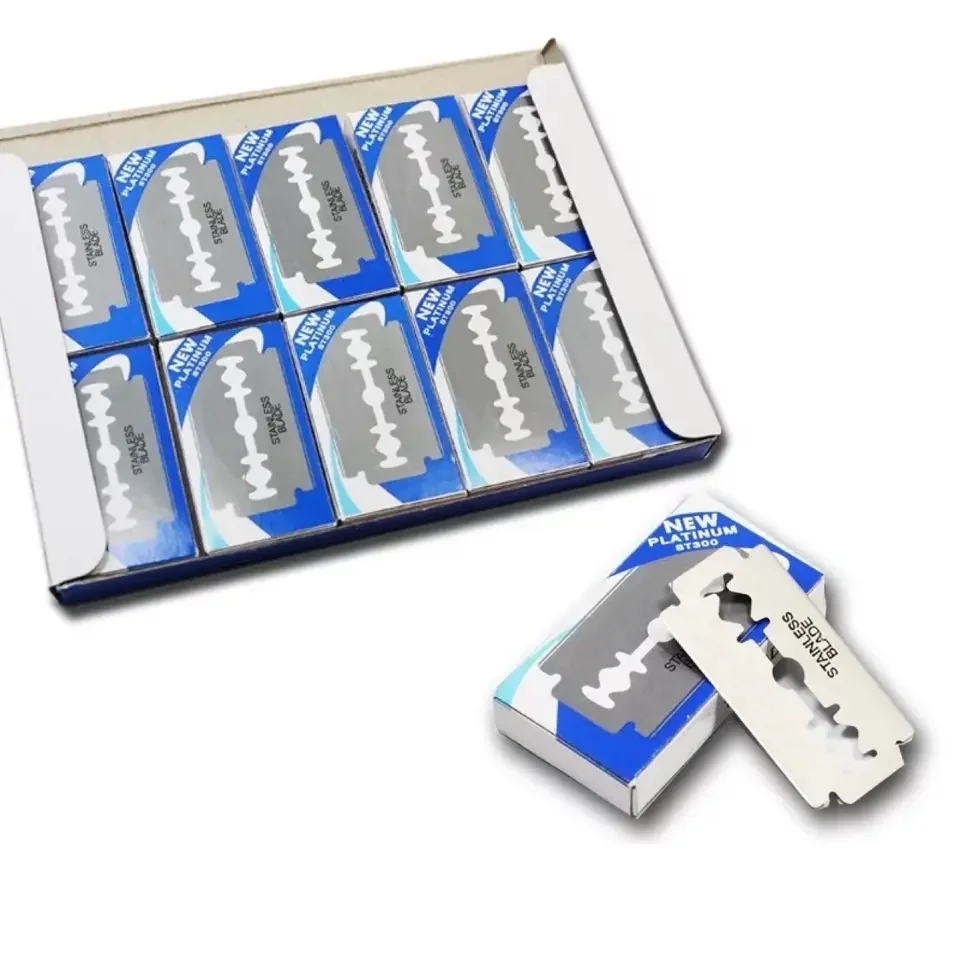 

Wholesale Disposable Salon Beard Shave Hairdressing Pedicure Stainless Steel Safety Blade Men Shaving Double Razor Blade