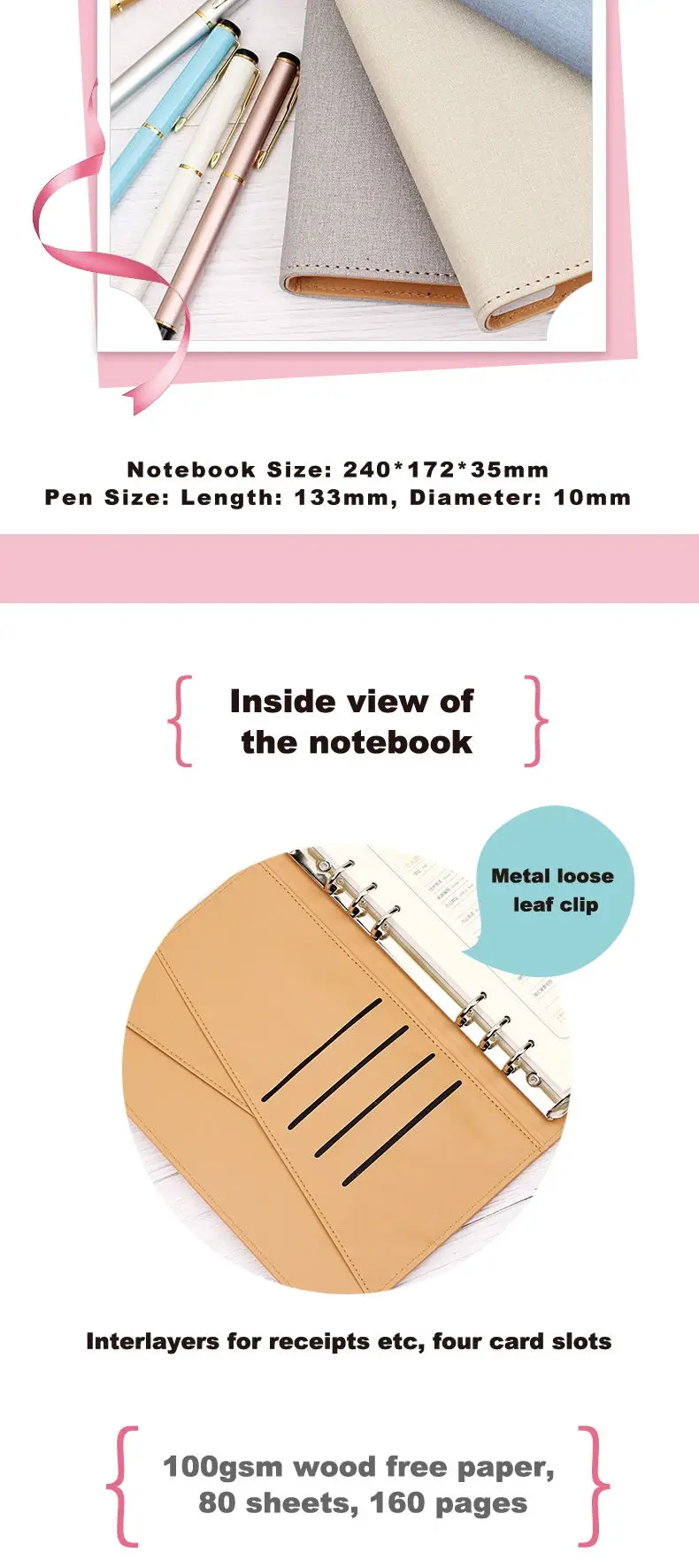 Beautiful Power Bank Organizer Diary Notebook With Charging Function