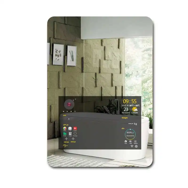 Espejo Inteligente Con Pantalla Táctil Para Baño,Espejo De Maquillaje