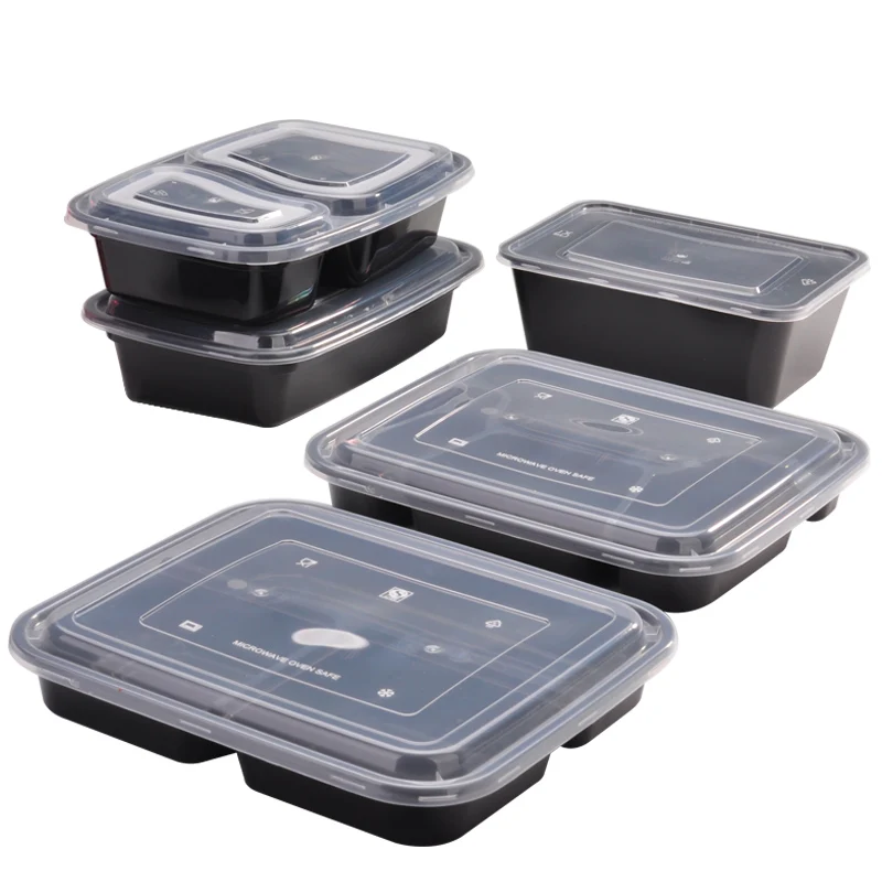 

bulk black cheap microwave disposable plastic box food containers disposable lunch box, White,customized