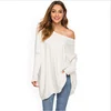 trendy batwing sleeves women knit oversized pure color Spring Irregular Girl Knitting Cape Loose sweater