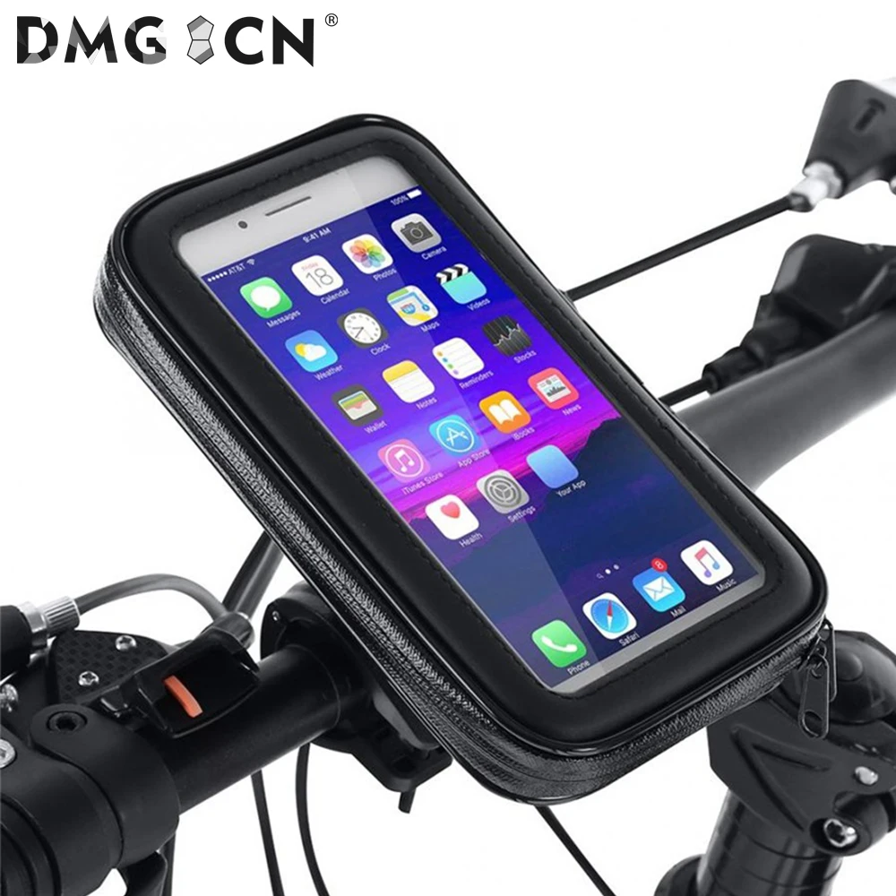 

Bicycle Motorcycle Phone Holder telephone Support GPS Bike Holder Waterproof Cover, Black