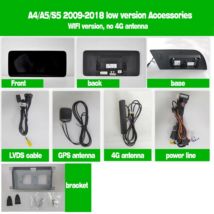 1025screen Navigation For Audi A4 A5 Q5 2008-2015 Android 10 navigation carplay car GPS navigation Car Video Car DVD Player