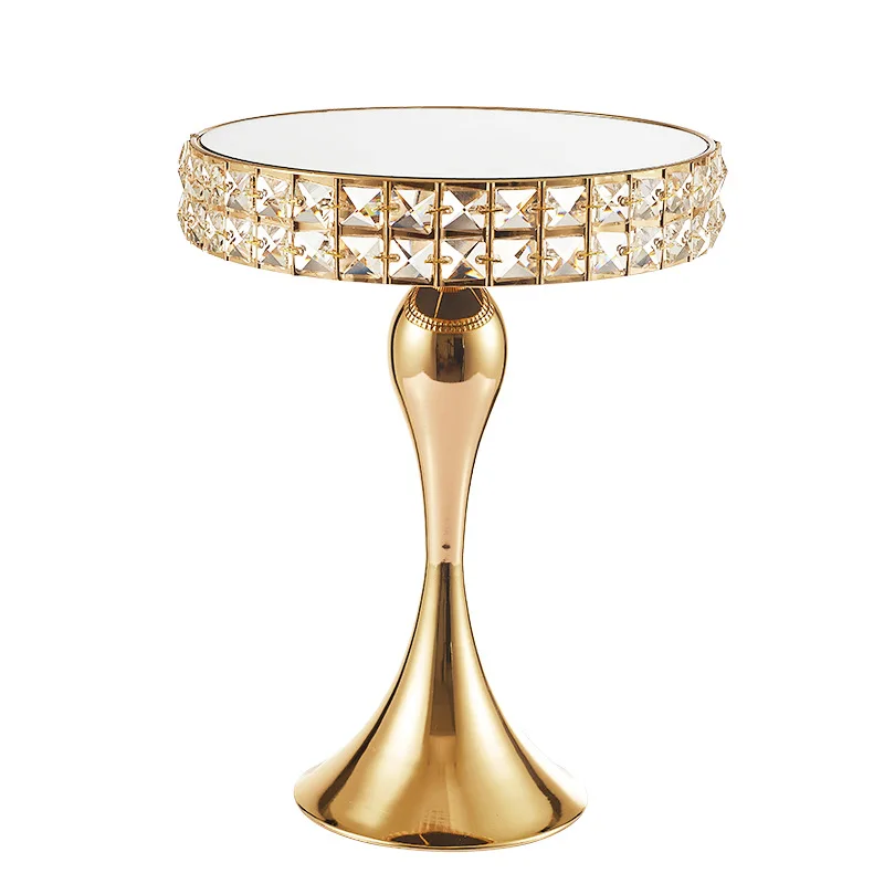 

Wholesale Crystal Mirror Cake Stand Party Birthday Dessert Display Rack Wedding Cake Stand, Gold