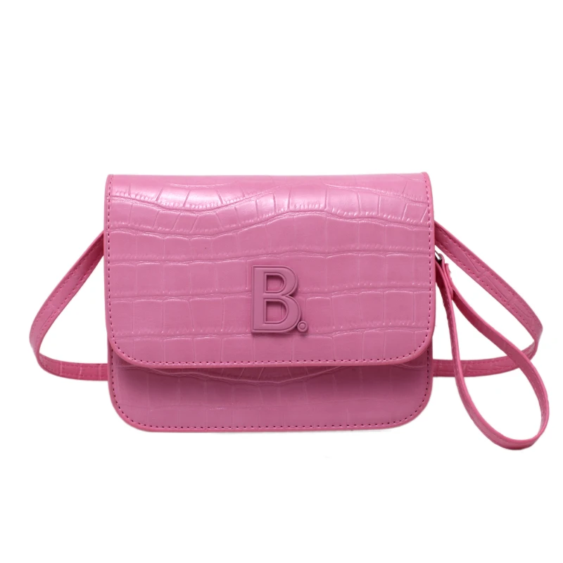 

Handbag 2021 Women's Brand Sqaure Flap Crossbody Bag Double Pocket Leather Messenger Bag Pink Women Clutches Purse Lady Satchels