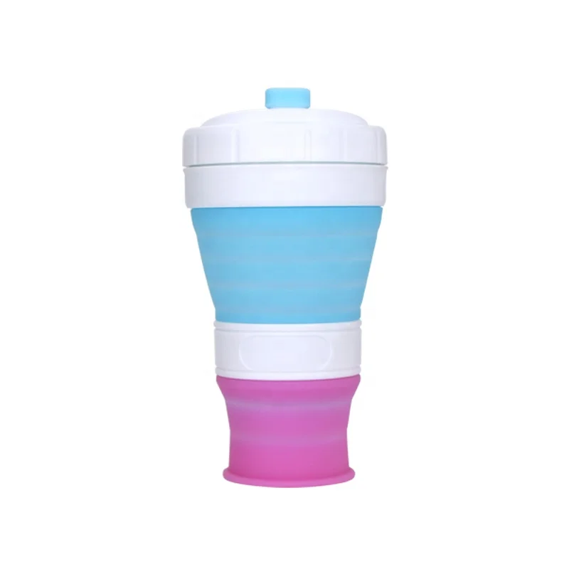 
wholesale Custom Logo foldable plastic reusable silicone sleeve coffee cup 