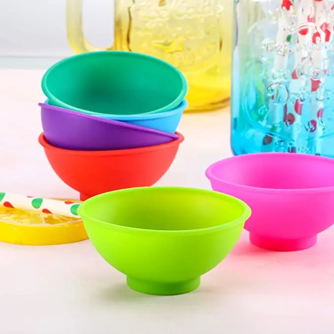 

Multicolor Reusable Snack Bowls Silicone Condiment Bowls Appetizer makeup mxiing Mini Silicone Pinch Bowls