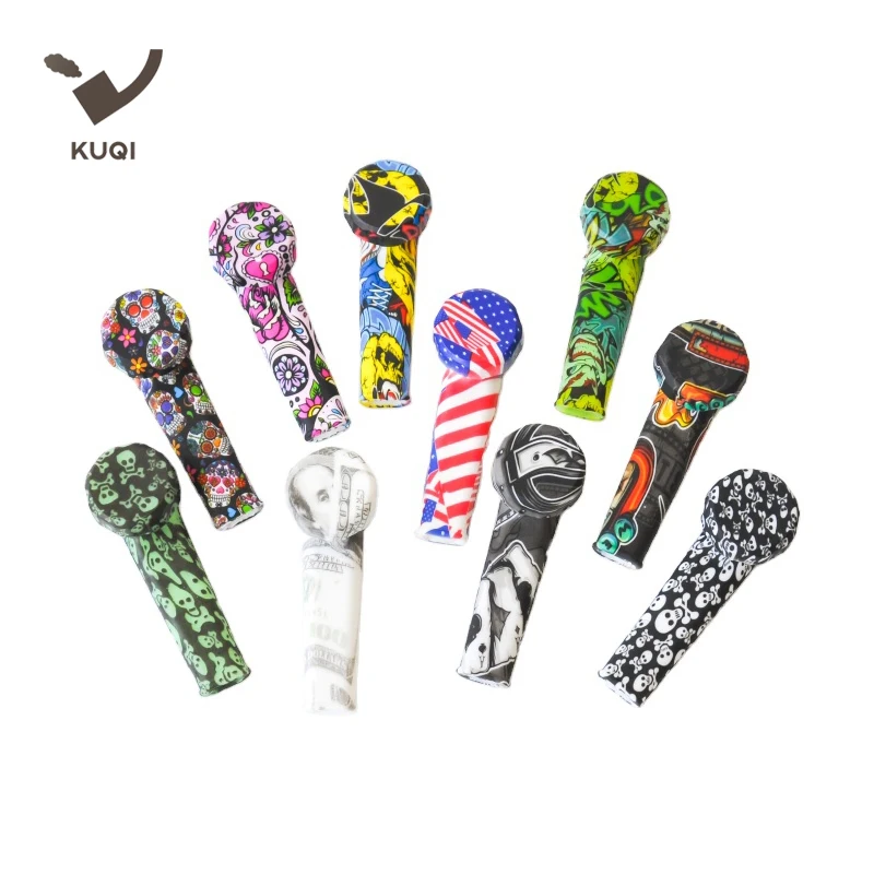 

2020 New custom 100mm silicone weed smoking pipe with glass smoking bowl, Mixed