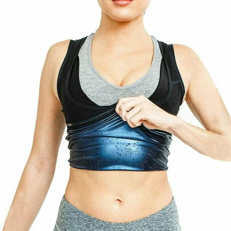 

Mens Slimming Body Shaper Vest Hot Body Fat Burning Sweat Shaper Sauna Women Gym Bursting Sweat Sweat Slim Fat Burner Shapewear, Black&blue