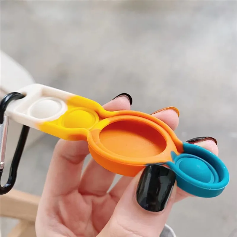 

Stress Relief New Pop Bubble Silicone Protective Cover Case for Airtag with Keychain Ring