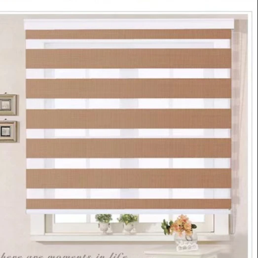 

Double Window Polyester Materail Blackout Day And Night Roll Blinds And Blind Parts Customer Size