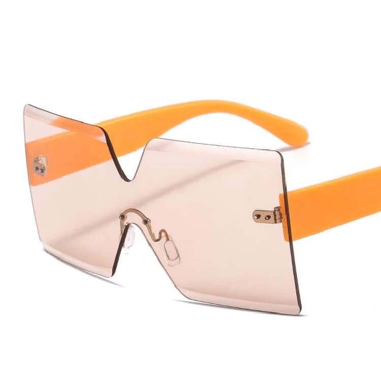 

Fashionable foreign trade hot sale, personalized versatile, one-piece, multi-color frameless glasses sunglasses, 15 colors