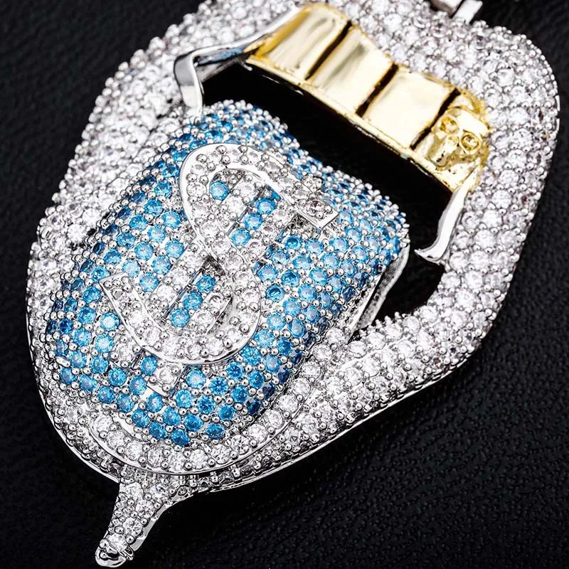 

Hip Hop Cubic Zirconia Cz Iced Out Bling Women Jewelry Tennis Chain Tongue Teeth Money Dollar Lips Pendant Necklace, Siver,steel corol, gold, rose gold,customized