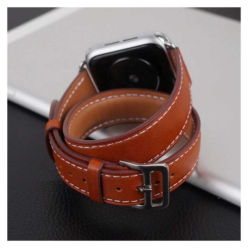 

2021 High Quality Leather Watch Band used for iwatch 2 3 4 5 6 fashion style 38 40mm 42 44mm hot selling strap, Yellow/black/white/pink/blue/green/orange/red