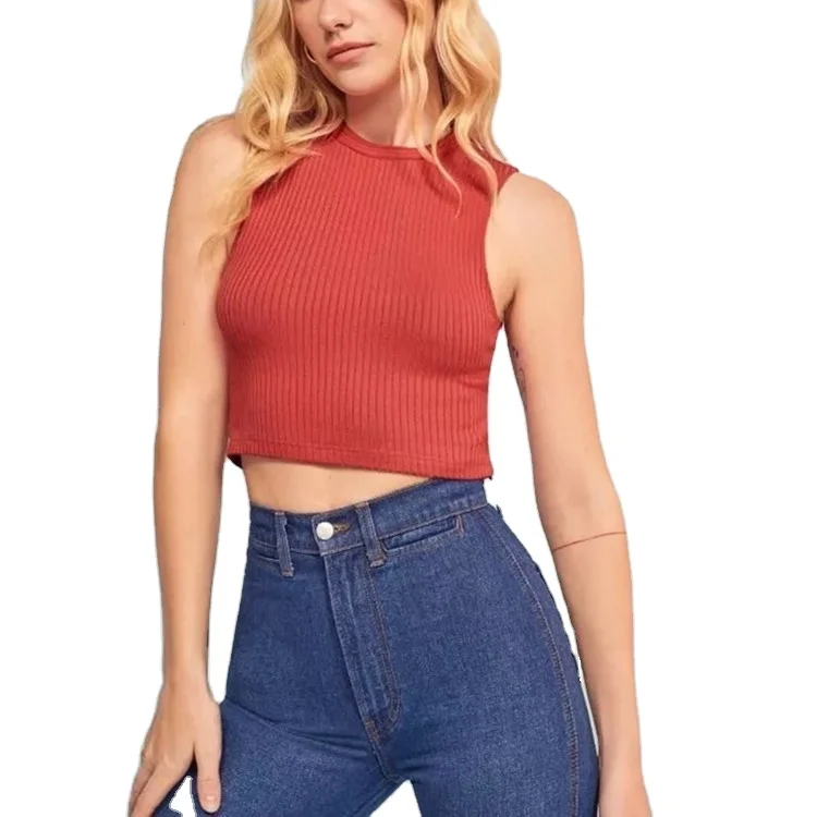 

Fashion All-match Sleeveless Racer Vest Women's Tight-fitting Bottoming Shirt, Customized color