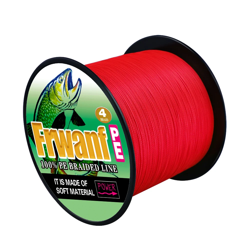 

PE material 500M 1000M thread 4 braid 2-100LBS test braided fishing line ice saltwater fishing cord never faded Red