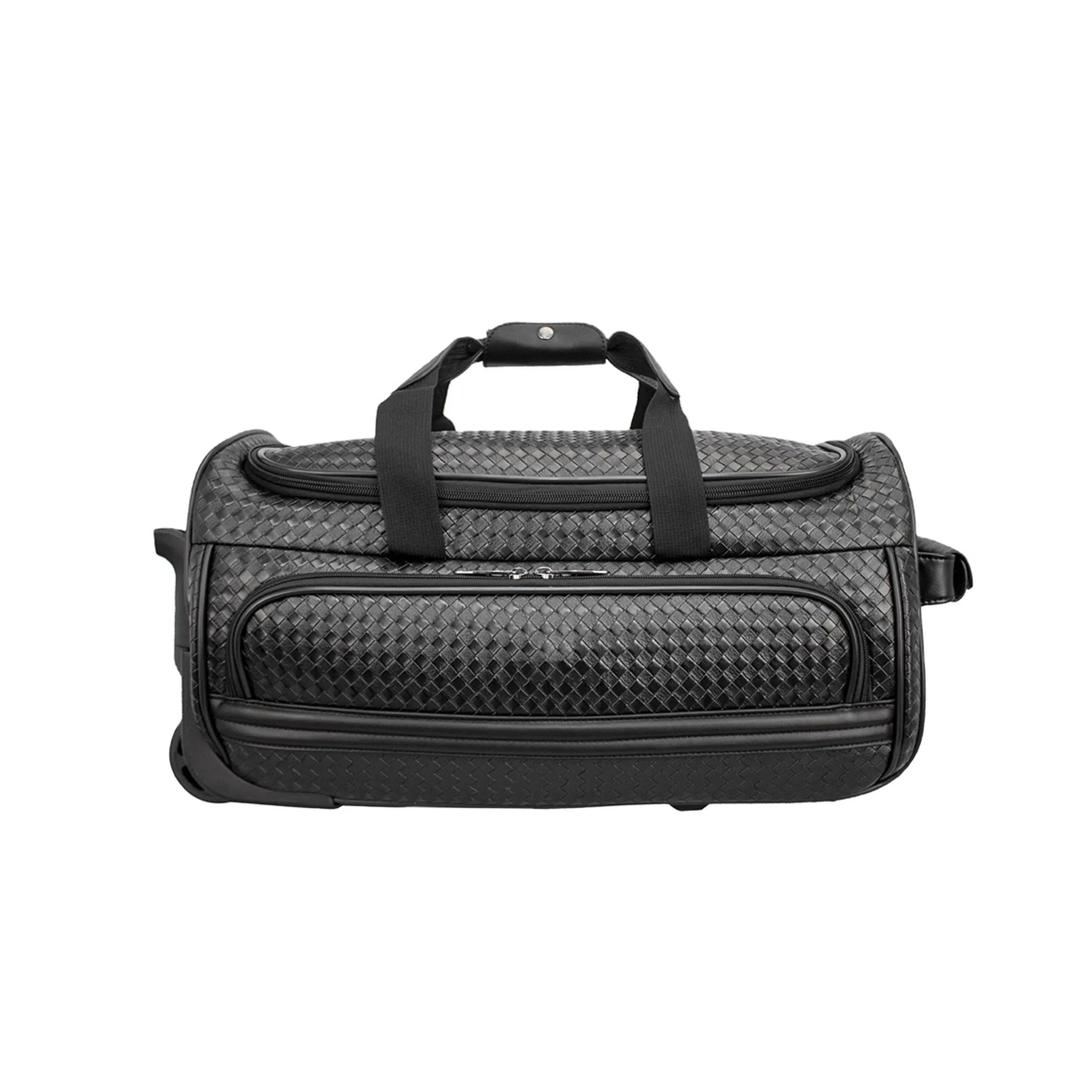 

Classic style Travel Trolley Luggage Bag PVC Waterproof Durable Large Capacity Hard Shell Retractable Suitcase, Black