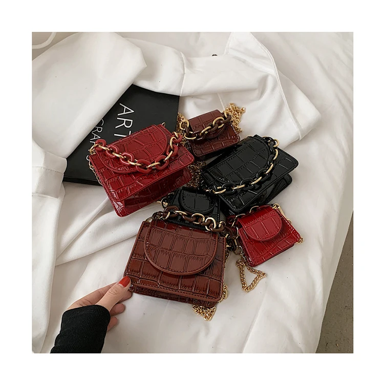 

Vintage Super Mini Stone Pattern Handbags Acrylic Chain Women Crossbody Bags Female Ins Popular Mini Coin Lipstick Purses Pouch