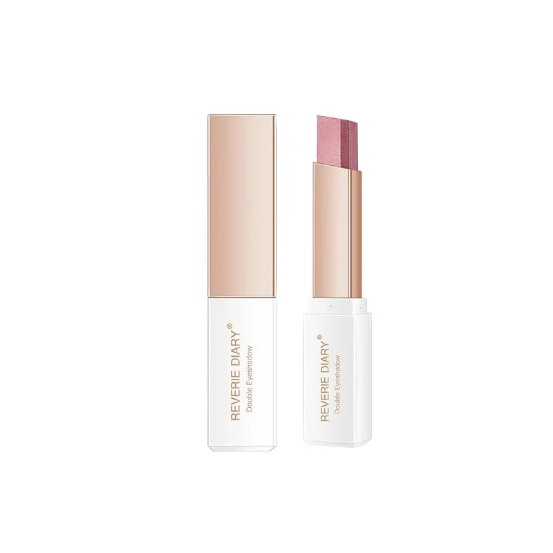 

Hot sell professional 12colors beauty makeup velvet gradient double color eye shadow stick Two color gradual eye shadow paste