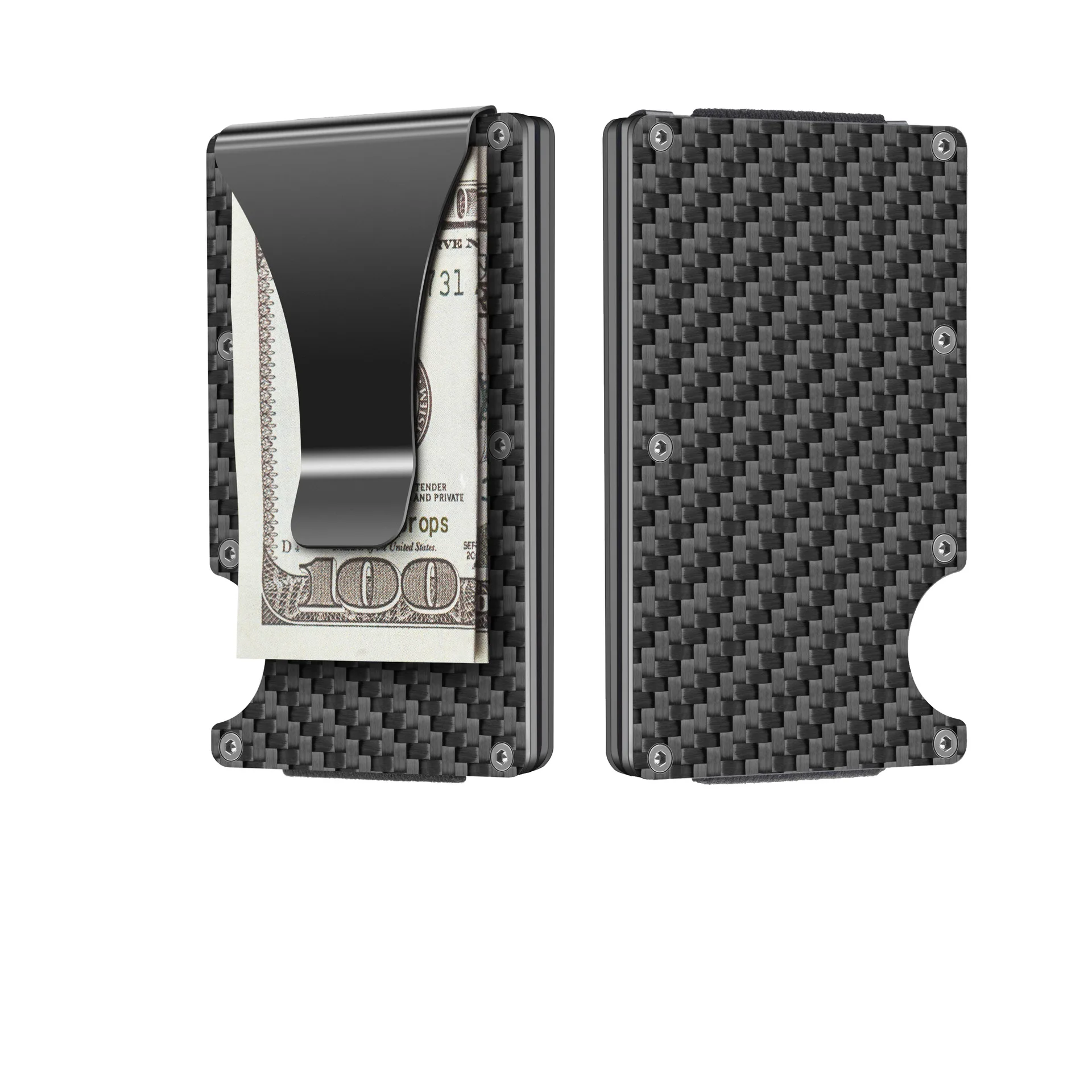 

Free sample Ready to ship real carbon fiber top trending wallet for men with gift box package