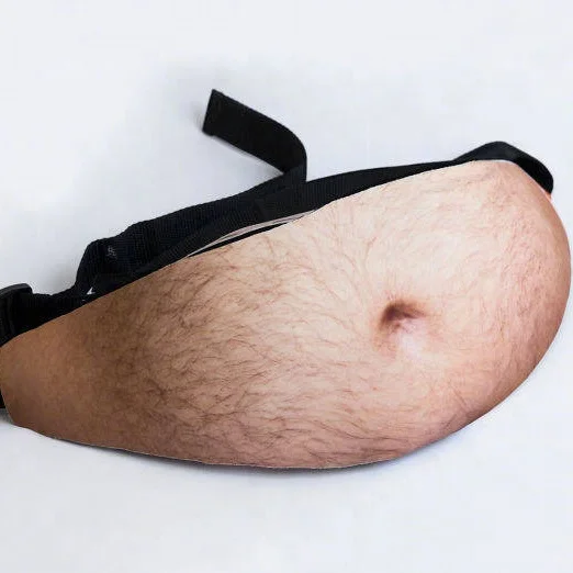 

Funny waterproof belly men's waist belt pu bag, Customized color