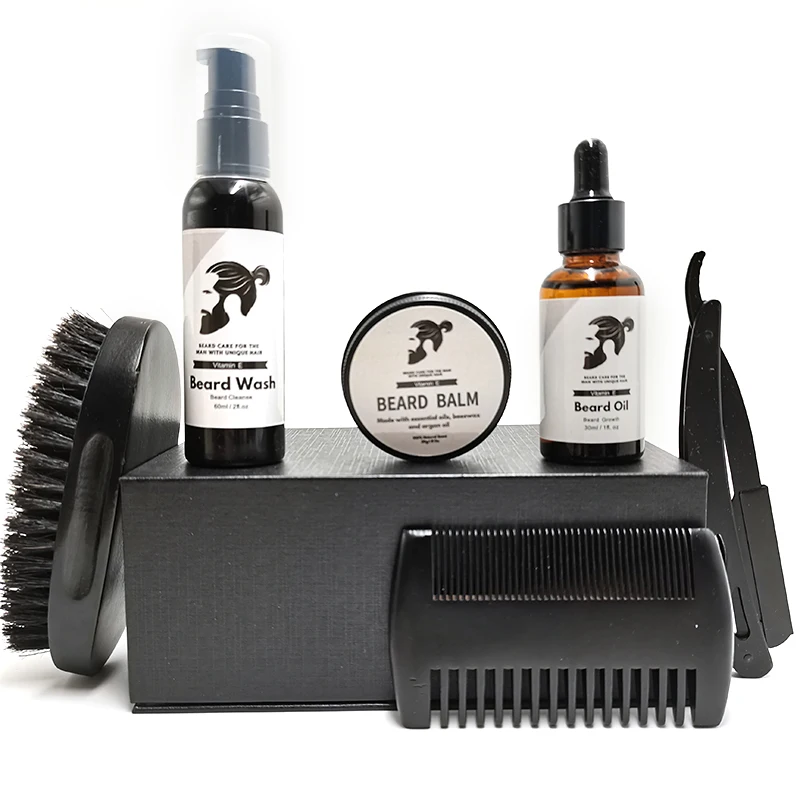 

For men care products grooming kit custom logo private label hair growth beard oil