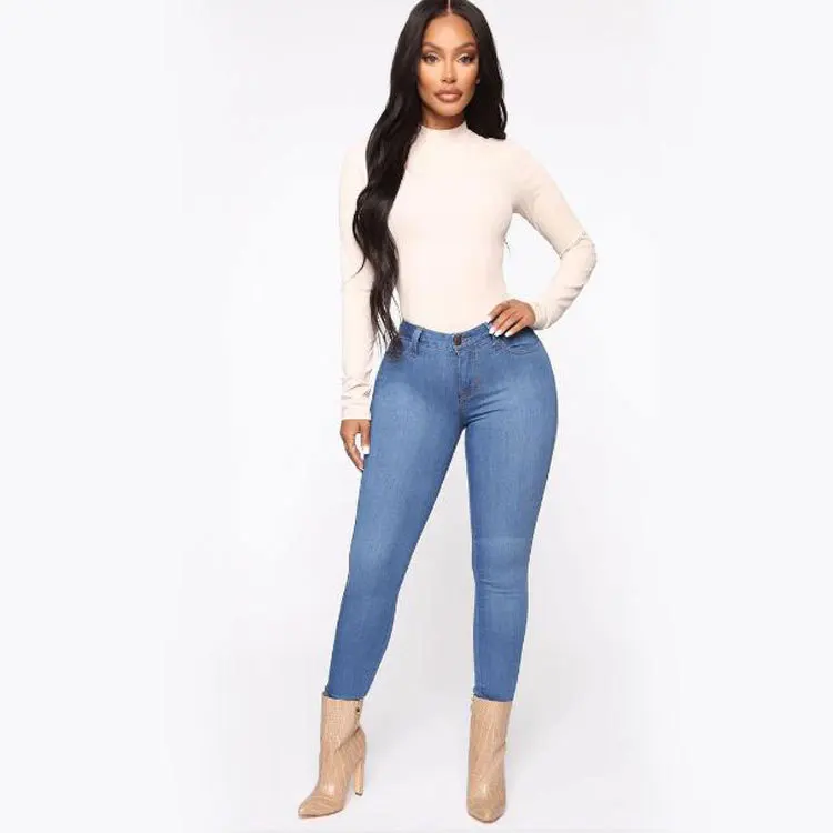 

Best Seller Women High Waist Large Size Skinny Pant Jeans High-stretch Female Women Denim Pants