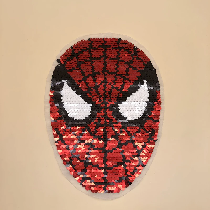 Accept Customized Design Hero Man Reversible Sequin Patch