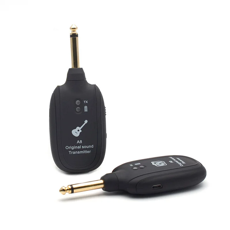 

UHF Guitar Wireless System Transmitter Receiver Built-in Rechargeable wireless guitar transmitter