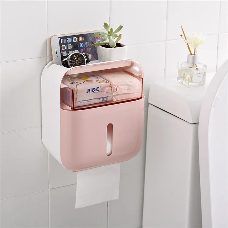 

Bathroom Large Tissue Box over toilet storage rack waterproof wall mount toilet paper holder