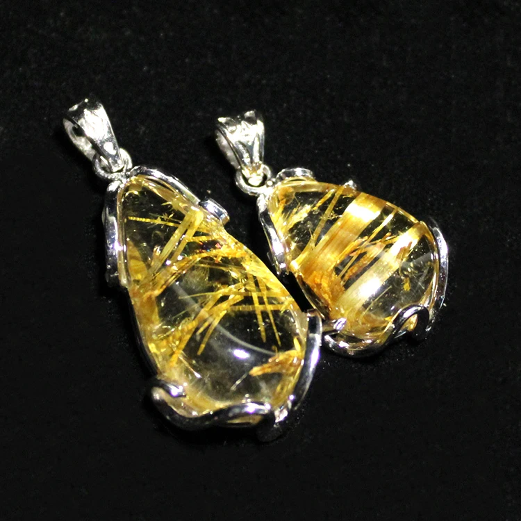

Cheap Price Natural Gold Rutile Quartz Crystal Pendant