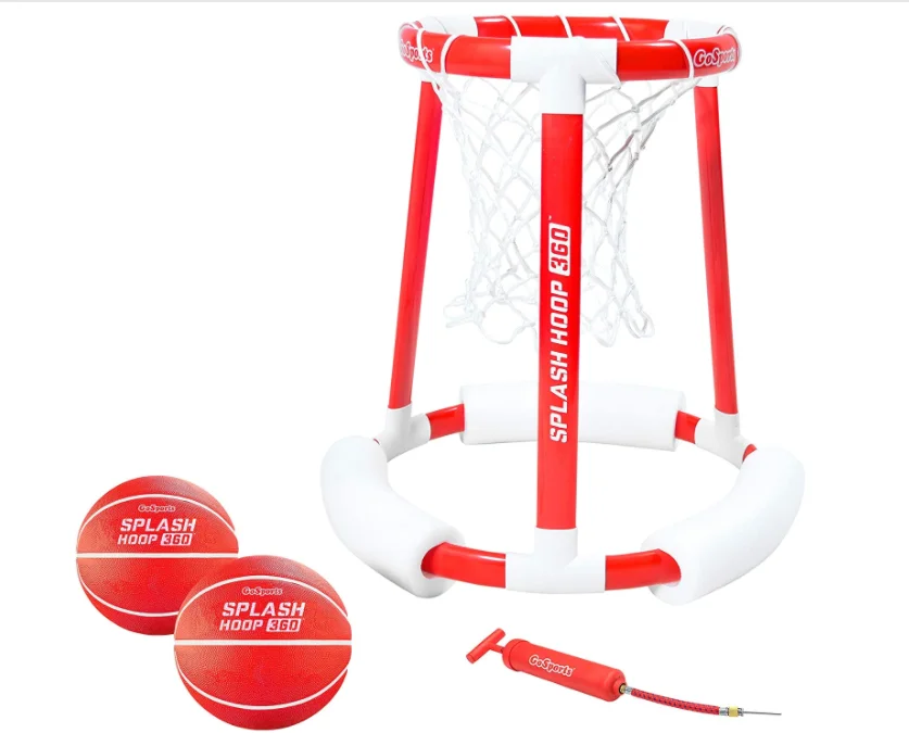 

2021 360 Floating Pool Basketball Game | Includes Hoop, 2 Balls and Pump, As pictures