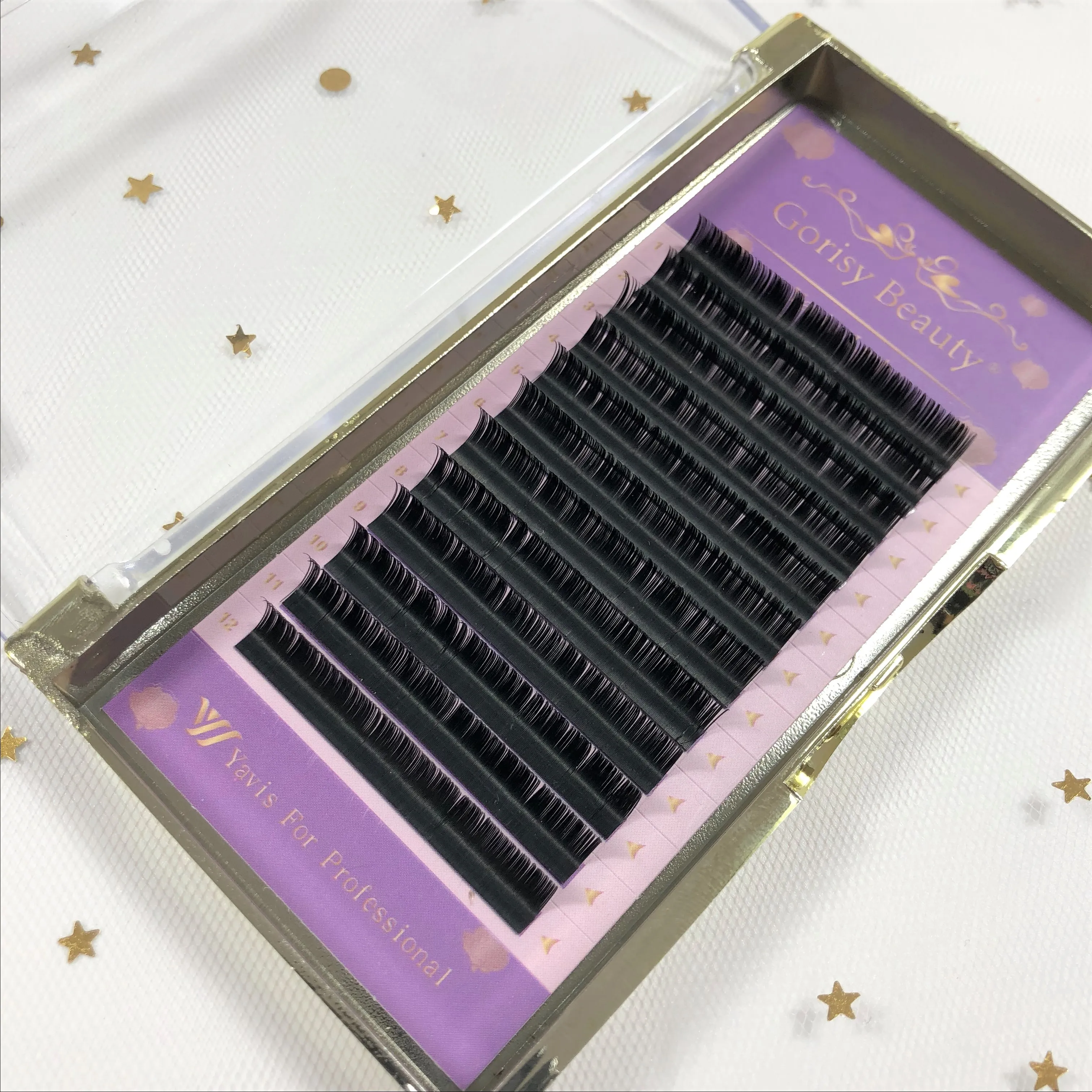 

Private Label Korean PBT 0.15mm Ellipse Flat Lashes Individual Eyelash Extensions