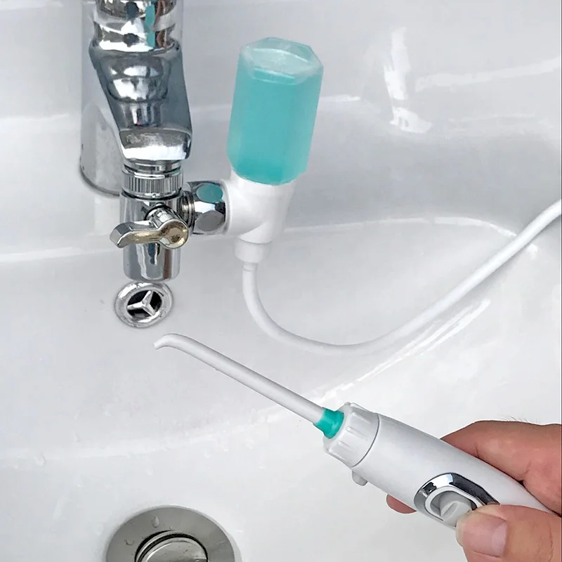 

Tips Switch Faucet Dental Water Jet Teeth Cleaner Dental Flosser Faucet Oral Irrigator Portable Oral Care Set