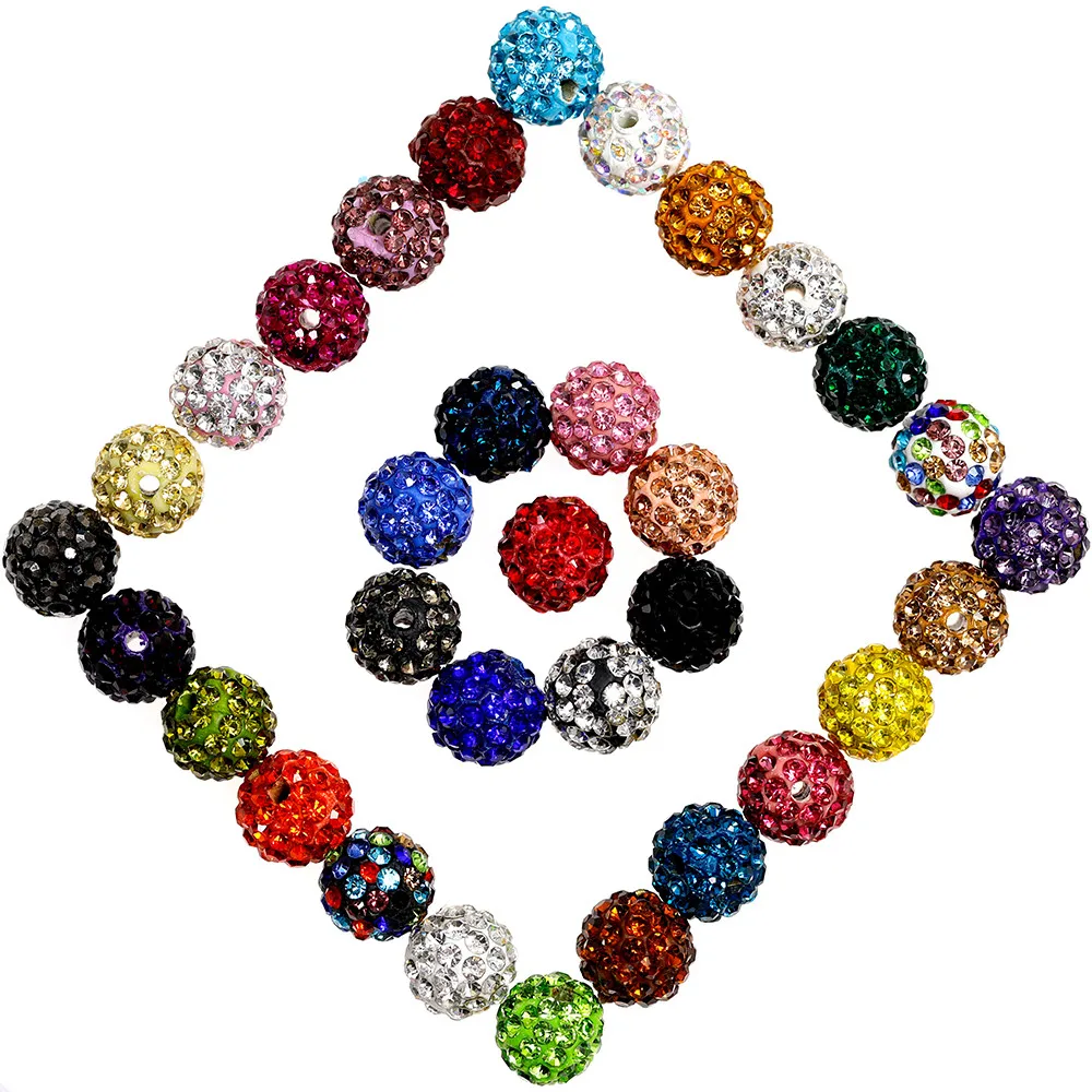 

10mm loose beads clothing bags DIY accessories diamond beads inlaid diamond clay balls, 32 colors