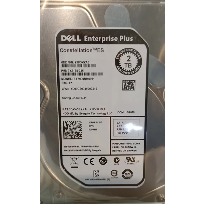 

Original Dell 2TB 7.2K RPM SATA 6Gbps 3.5" Server HDD Hard Disk Drive