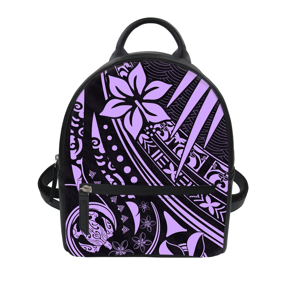 

Custom Polynesian Tribal Backpack Bag Rucksack for Women Girls Trendy Mini Hawaiian Female Ladies Bagpacks PU Leather Wholesale