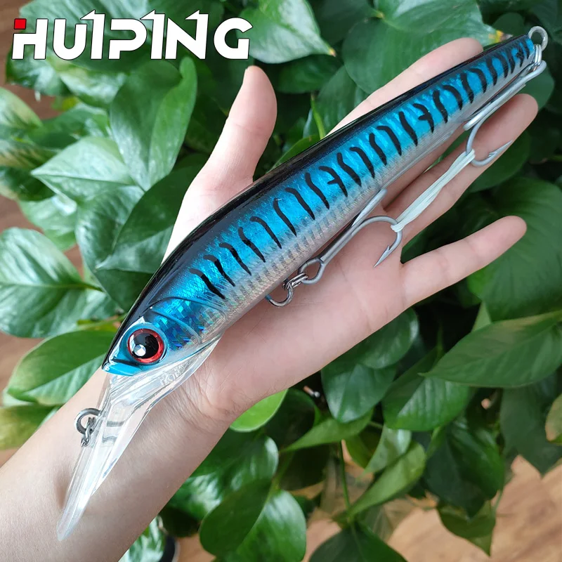 

38g/140mm Big Sinking minnow Fishing Lure trolling lure Artificial Bait wobbler fishing lure minnow saltwater for pike bass, 7 colors