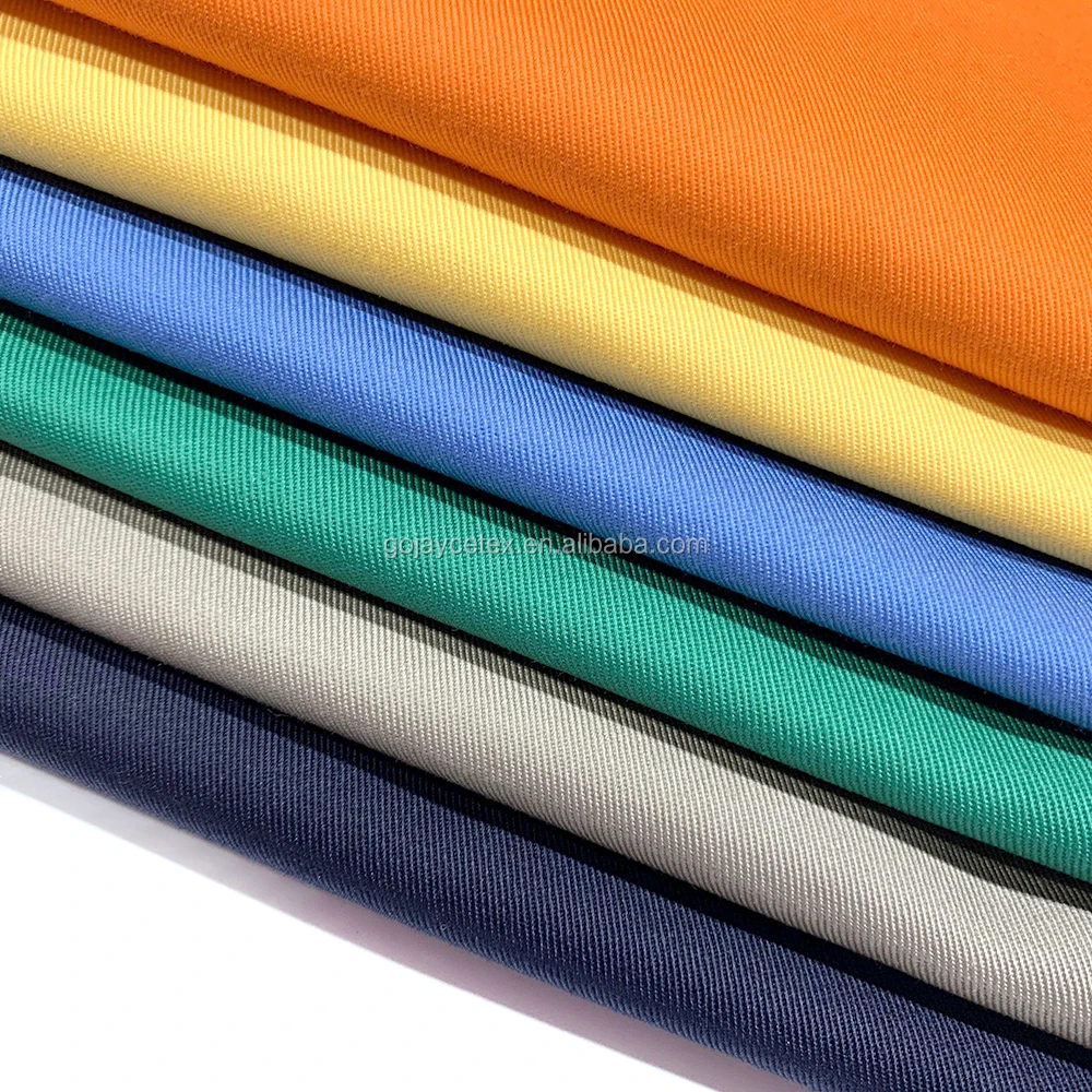 Stock Lot 80 Polyester 20 Cotton Woven Tc Twill Plain Dyed Fabric For
