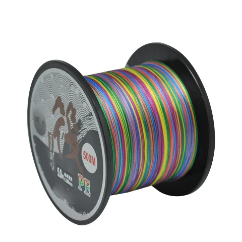 8 Strands 500M 1000M Multifilament PE Braided Fishing Line Sea Saltwater Fishing String Super Strong Line sedal march expo, Red yellow blue purple