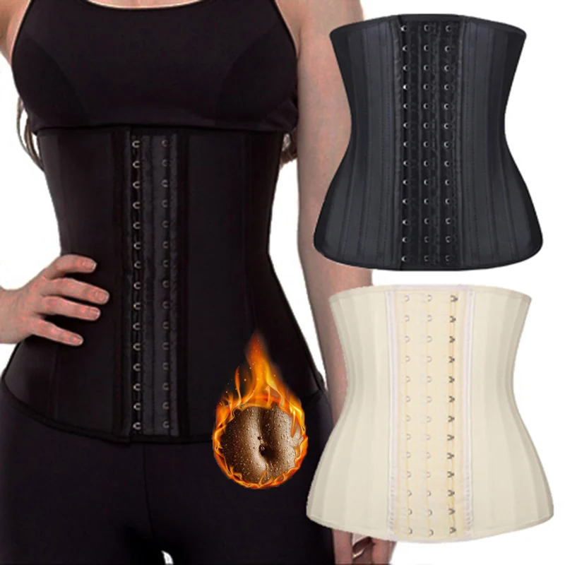 

29cm 25 steel bone Latex Waist Trainer Cincher Corset Belly Slimming Loss Girdle faja reductoras y modeladoras mujer Colombianas