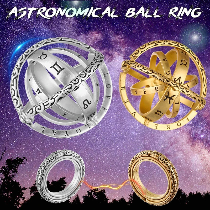 

Astronomical Finger Foldable Ring Astronomical Sphere Ball Ring Foldable Cosmic Ring Gift for Women Men