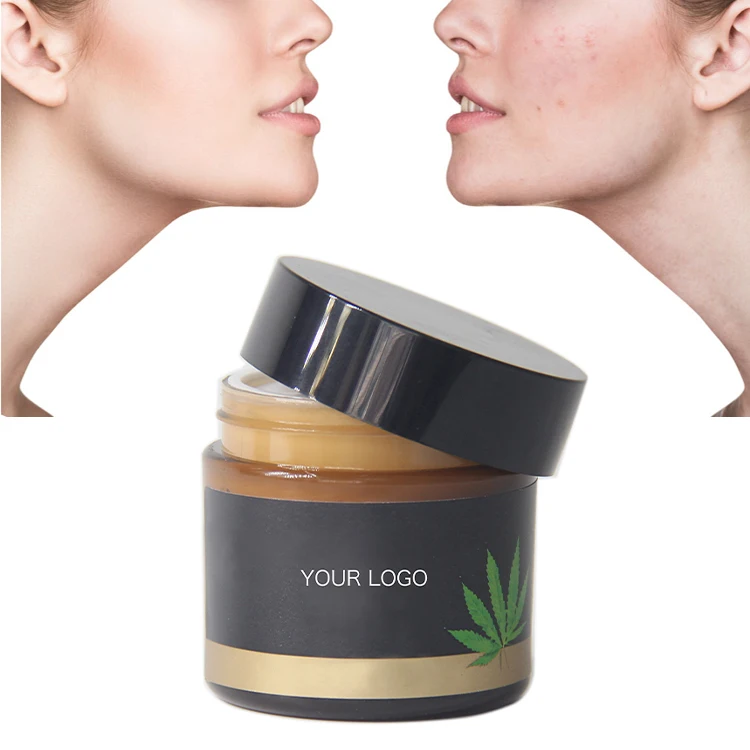 

diamond glass CBD face cream jar 50g for nourishing and anti aging, Milk white