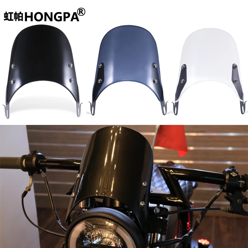 

HONGPA abs 5-7 inch Motorcycle Fairing Windshield Motorcycles Windscreen for Universal Motorbikes