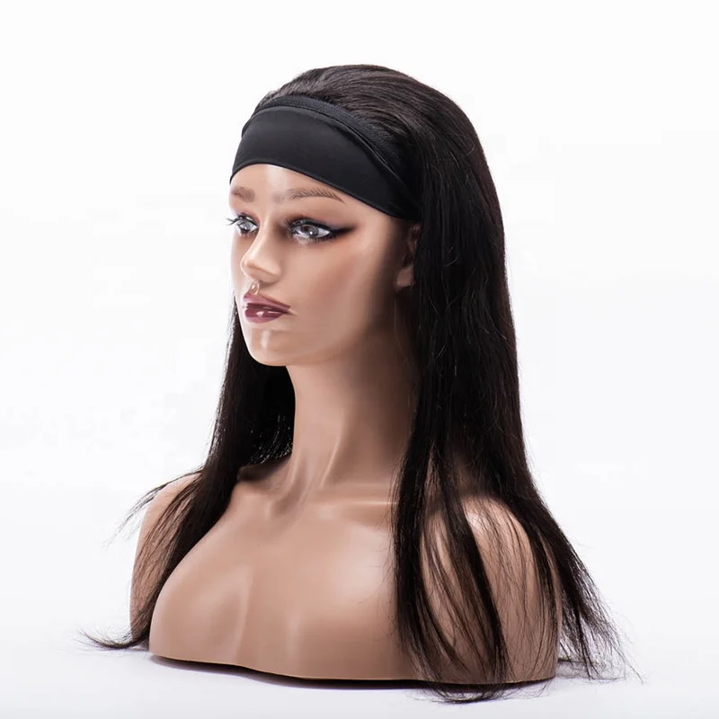 

Mellow Waves Silky Headband Straight Remy Indian Human Hair Wig Raw Virgin Remy Original Hair Headband Wig For Black Women